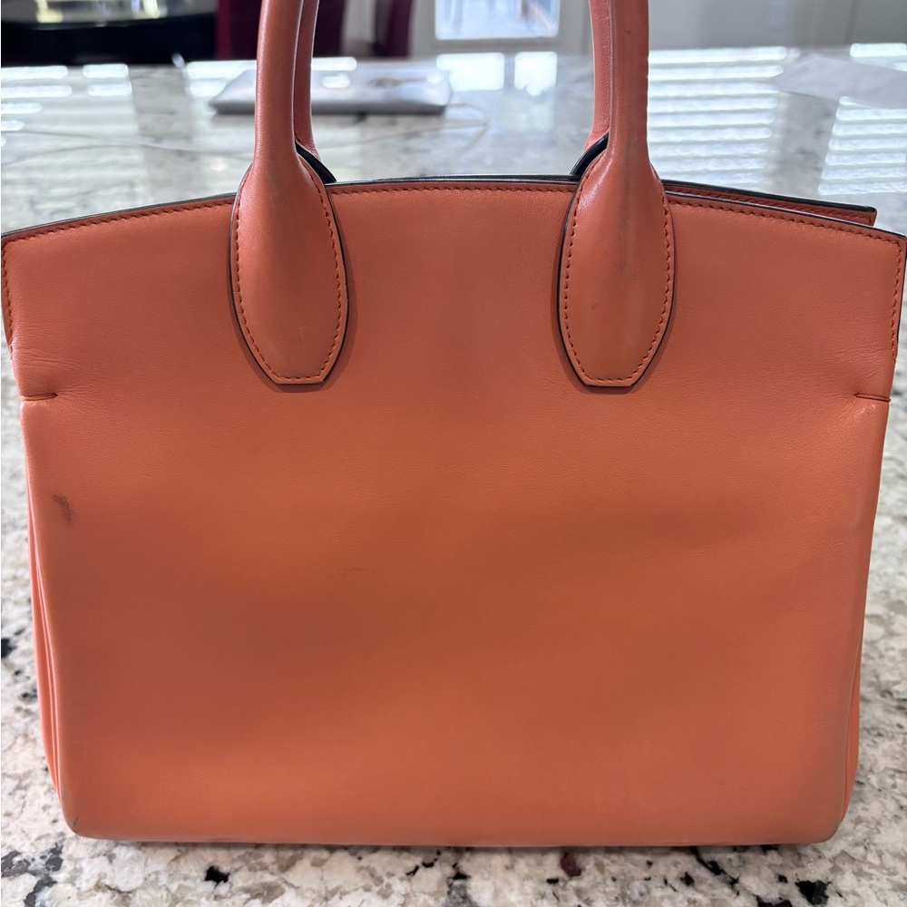 Salvatore Ferragamo Tangerine Studio Top-Handle Satchel AS-IS Handbag w/ Clutch - Picture 4 of 7